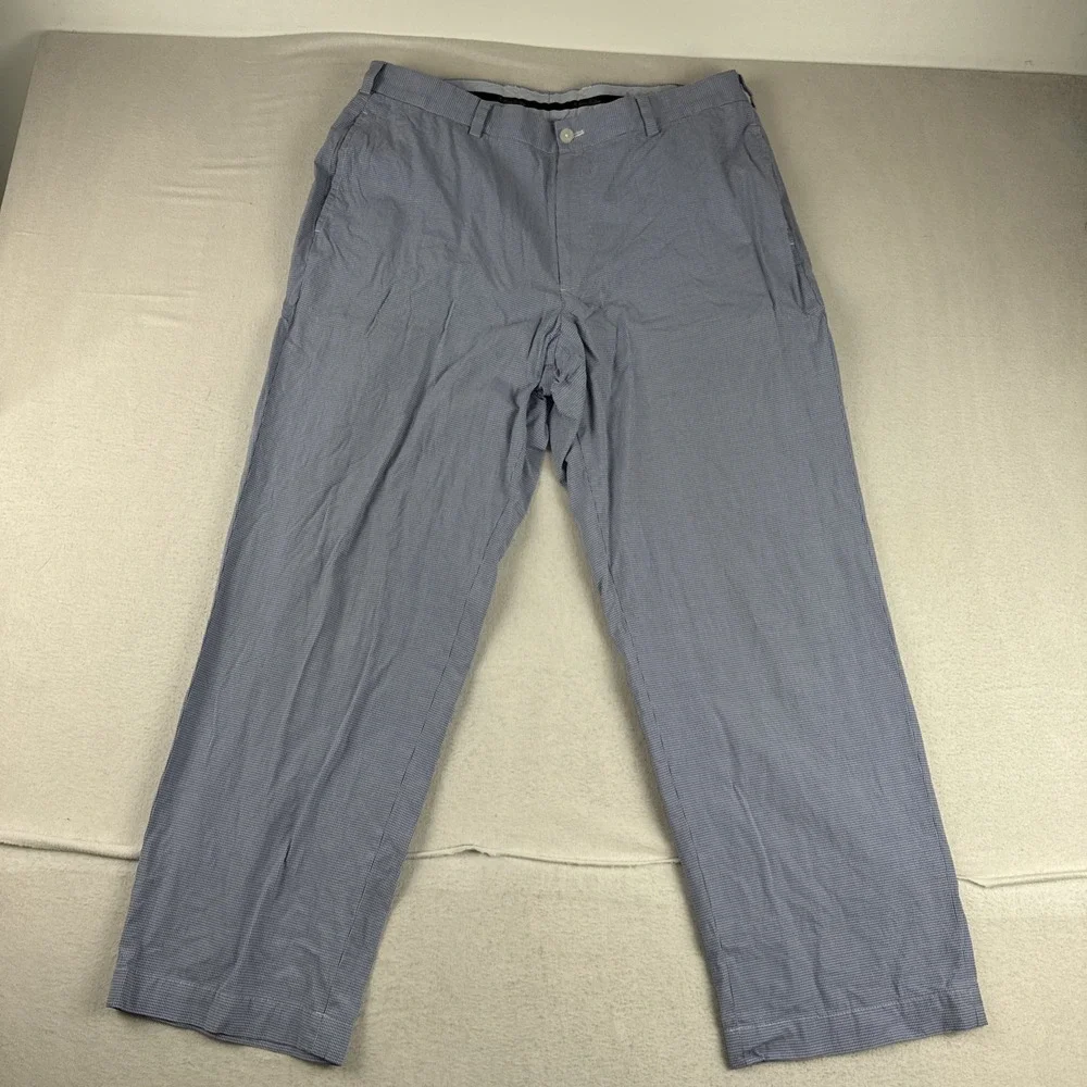 Brooks Brothers Hudson Blue white houndstooth Mens Chino Pants fits 34*28 Preppy